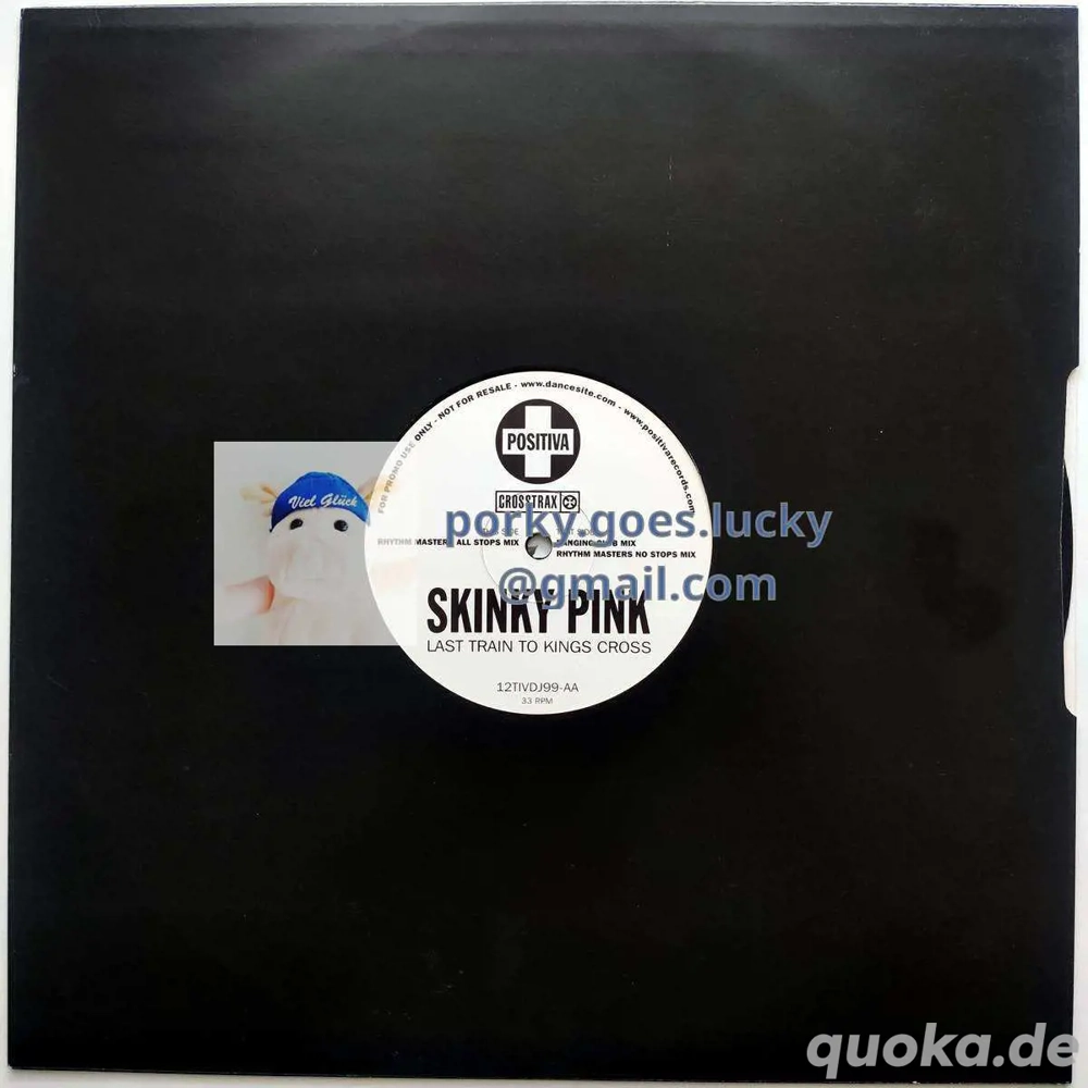Skinky Pink - Last Train To Kings Cross 1998 Promo 12" Vinyl Hard House