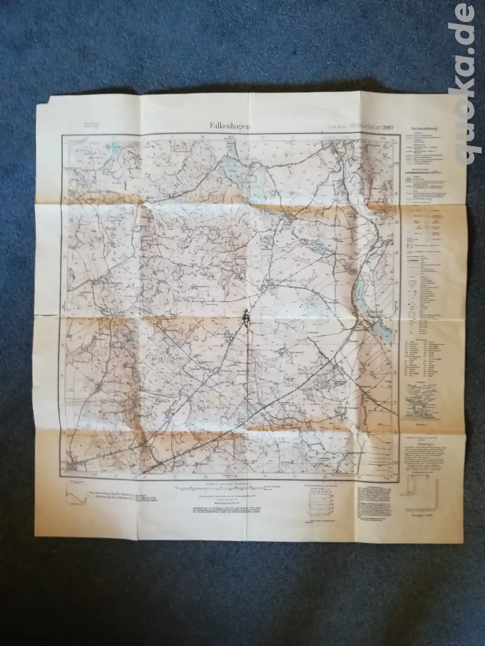 Meßtischblatt 2067 - topografische Karte - Falkenhagen ( Pommern ) - Messtischblatt
