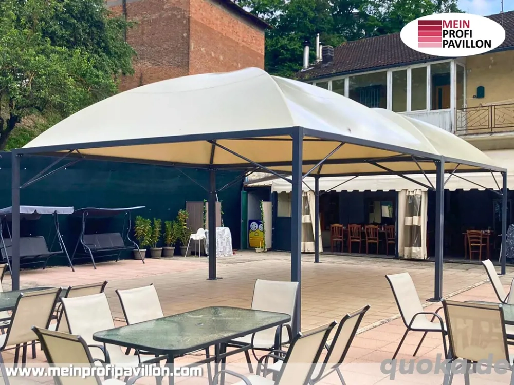 Pavillon 4x6 Überdachung Gazebo Pagodenzelt Festzelt Pvc Dach Restaurant Café Terrassenüberdachung