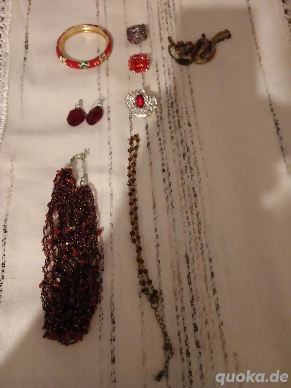 modeschmuck Set 8 teile rot 