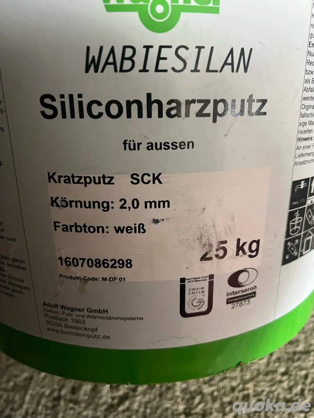 Putz,  2,5 Eimer. 