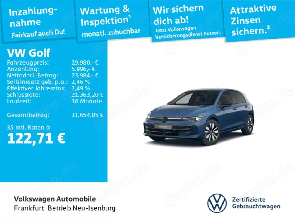 Volkswagen Golf VIII 2.0 TDI DSG Goal Navi AHK Sprachassist