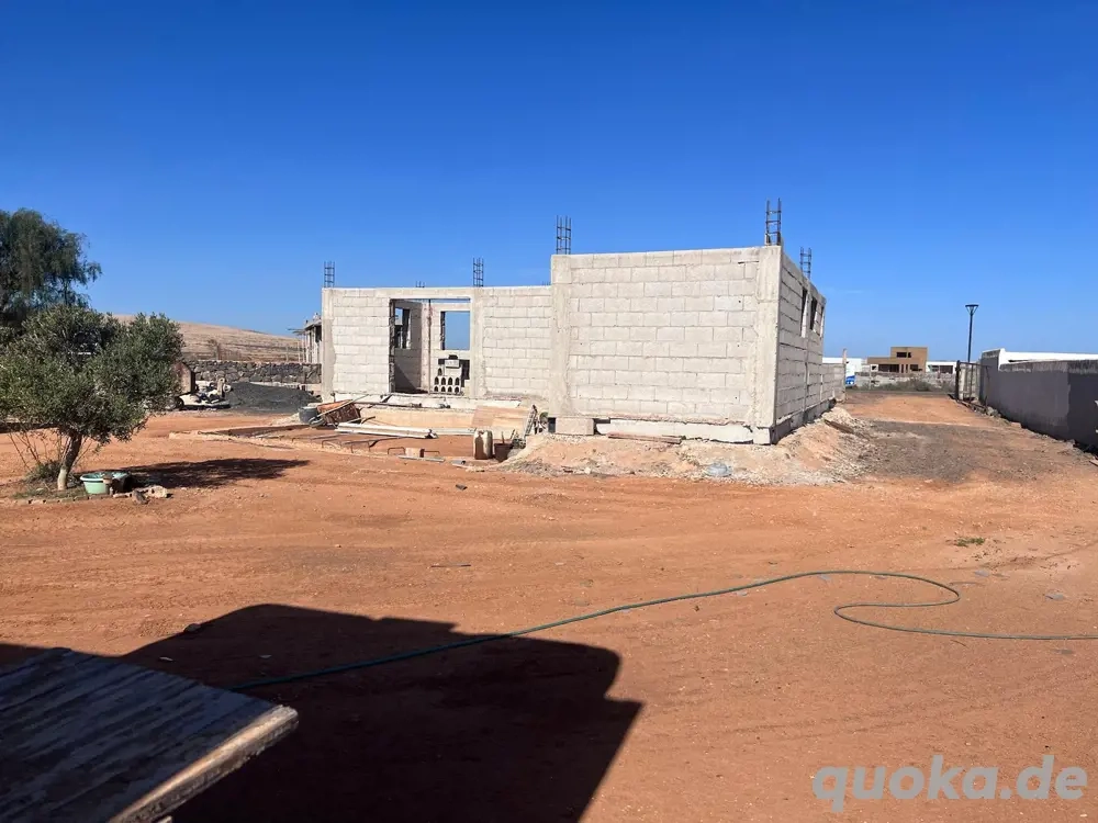 baugrundstück mit angefanggen Finka Haus baustelle auf Fuerteventura Las Palmas Canarien zu verkaufe