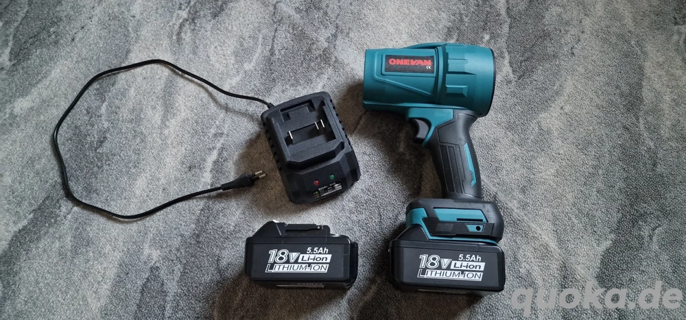 Onevan Jetdry Blower  Blasgerät mit 2 Akku und Ladegerät