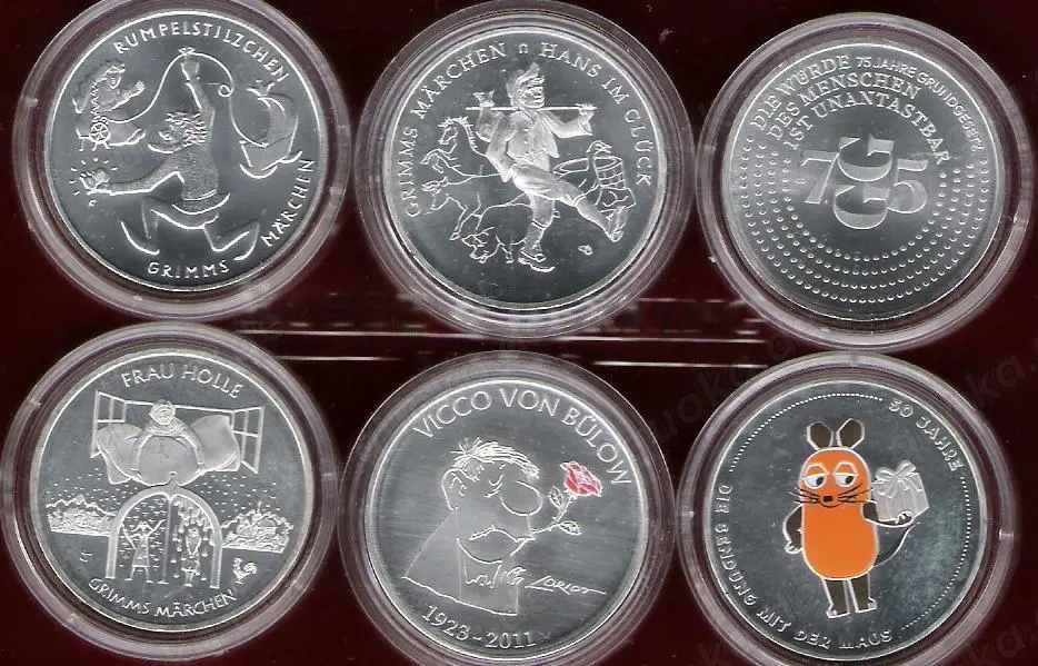 Silbermünzen 20-Euro, .925 Slber. 2021-2024 Diverse Sätze für Sammler und Anleger. 