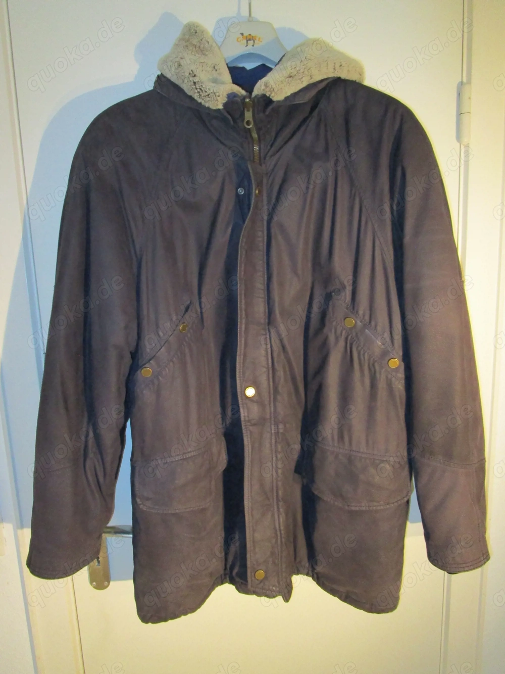 Winter-Leder-Herren-Jacke mit Kapuze, Hugo Boss