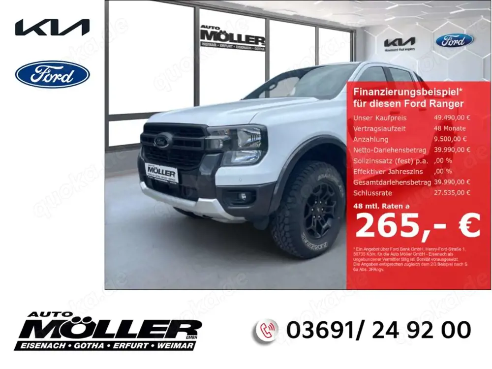 Ford Ranger 2.0 DOKA Tremor Allrad AHK SHZ Rückfahrkam. Klima