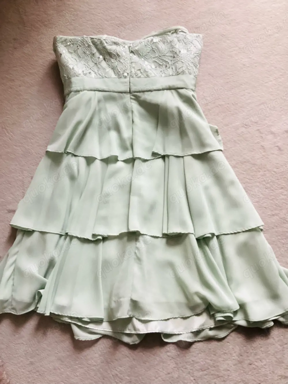 Jake*s Cocktailkleid mintgrün Spitze Volants Gr. 40 ungetragen