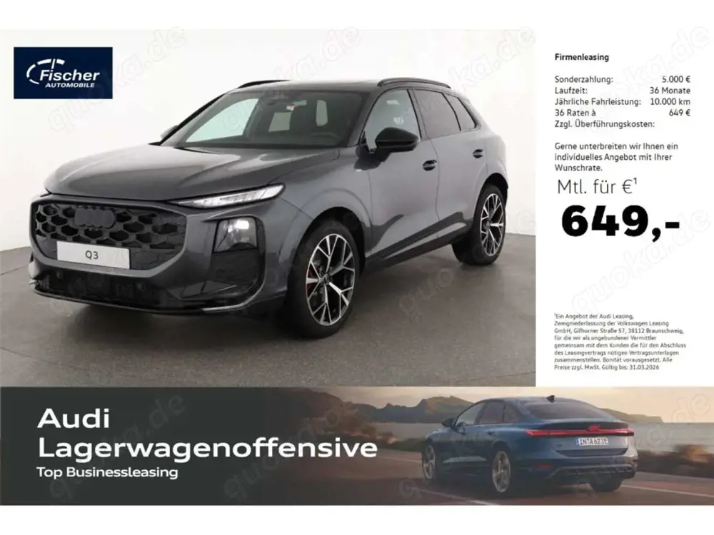 Audi Q3 TFSI quattro S line LP: 74.992,- /AHK/Head-up/Pano