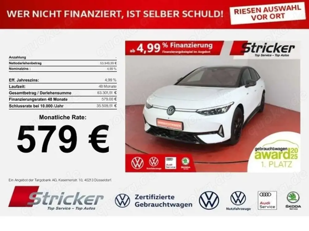 Volkswagen ID.7 GTX 250/86 579,-ohne Anzahlung Pano AHK