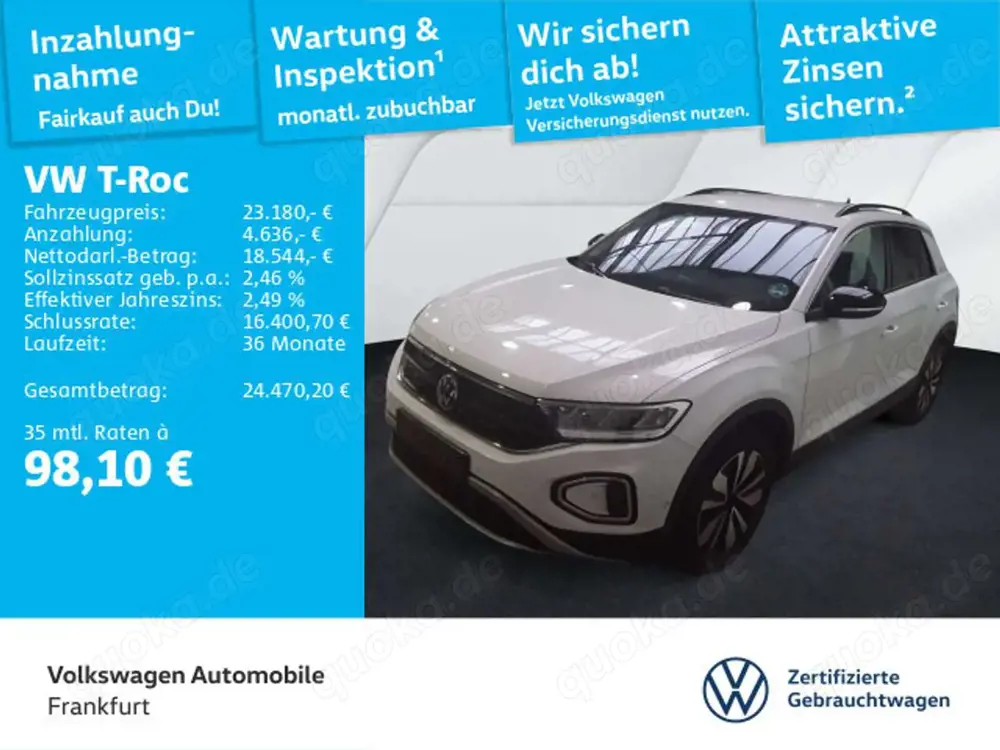 Volkswagen T-Roc 1.0 TSI Goal Navi LED DAB+ FrontAssist