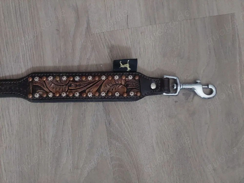 Michur Hundeleine Leder   Handgearbeiteter Western-Stil (150cm)