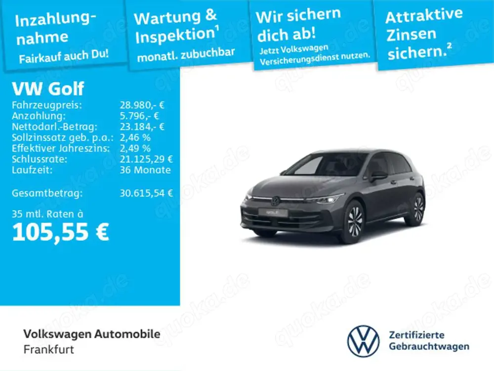 Volkswagen Golf VIII 1.5 eTSI DSG Goal DAB+ IQLight Navi Fr
