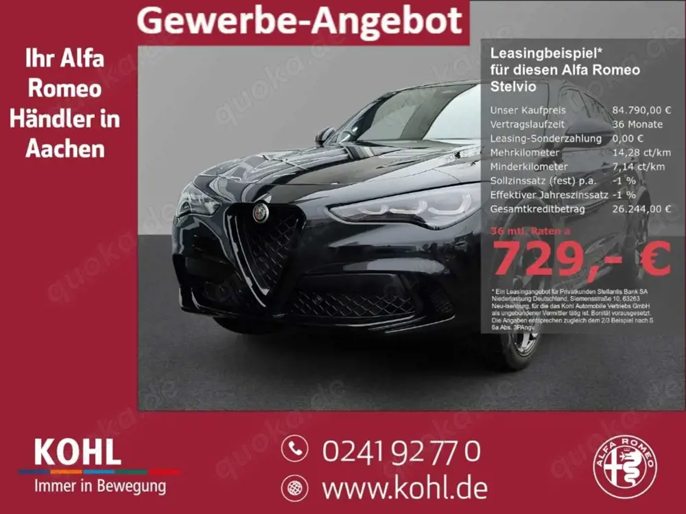 Alfa Romeo Stelvio Quadrifoglio Q4 2.9 V6 Bi-Turbo 520PS AT8 Navi