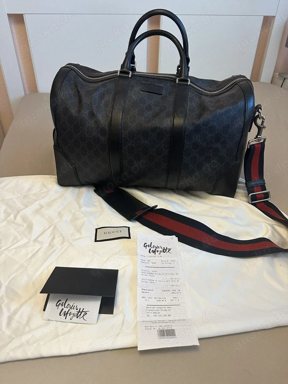 Gucci GG Tasche schwarz weekender Unisex