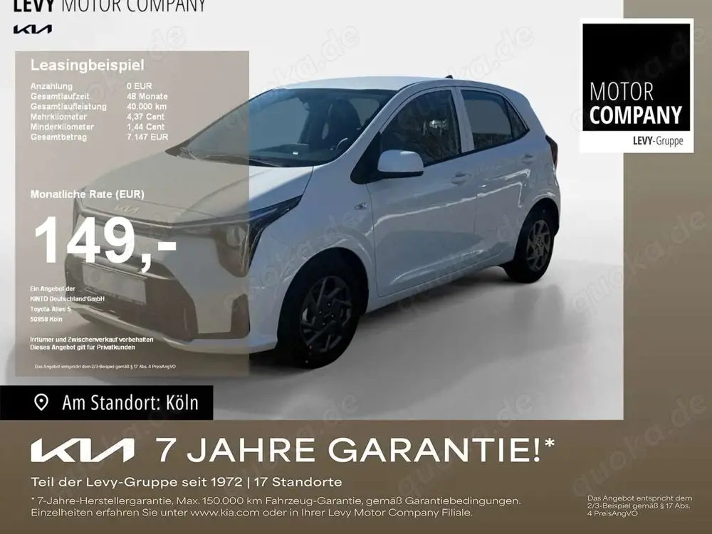 Kia Picanto 1.0 Vision +MY25+Navi+R.Kam+Sonderaktion+