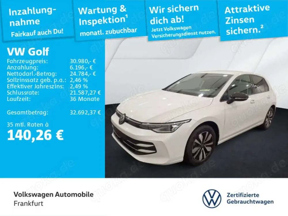 Volkswagen Golf VIII 2.0 TDI DSG Goal DAB+ LEDPlus Navi Fro