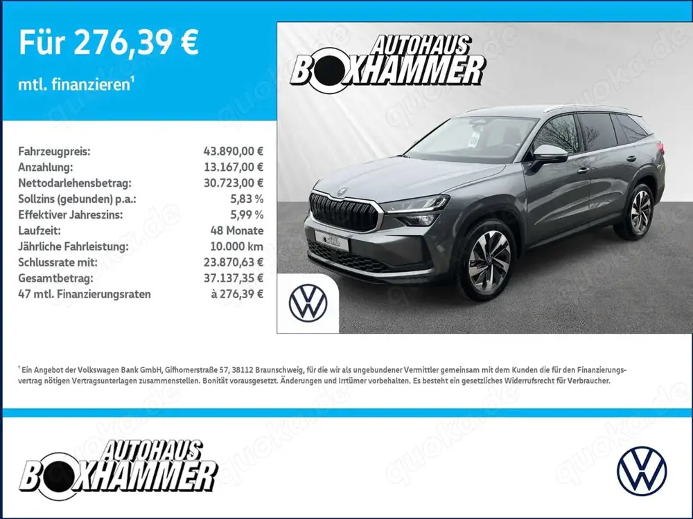 Skoda Kodiaq 2.0 TDI DSG Selection 7.SITZER+RÜCK.KAM+ELE.HECKK