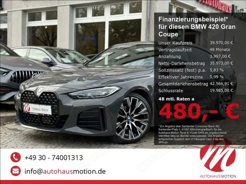 BMW 420 Gran Coupe d xDrive M Sport HUD Navi