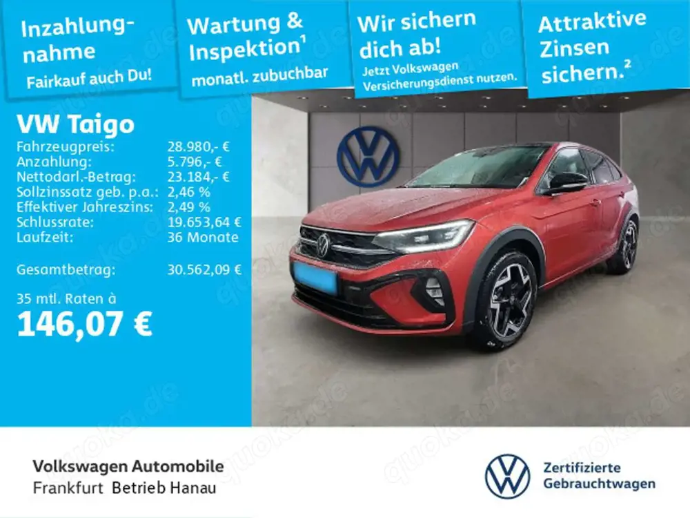 Volkswagen Taigo 1.0 TSI DSG R-Line Navi IQ.LIGHT - LED-Mat