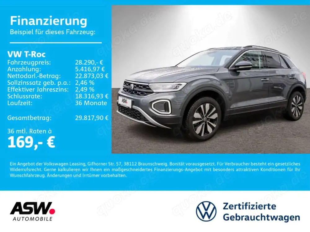 Volkswagen T-Roc T-ROC GOAL 2.0 TDI DSG LED NAVI AHK RFK ACC SHZ
