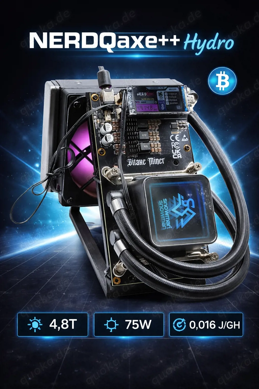 NerdQaxe++ Hydro 4.8TH s 75W   NEU & OVP mit Herstellergarantie
