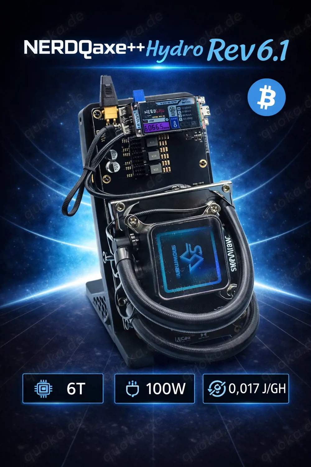 NerdQaxe++ Hydro Rev6.1 6TH s 100W   NEU & OVP mit Herstellergarantie