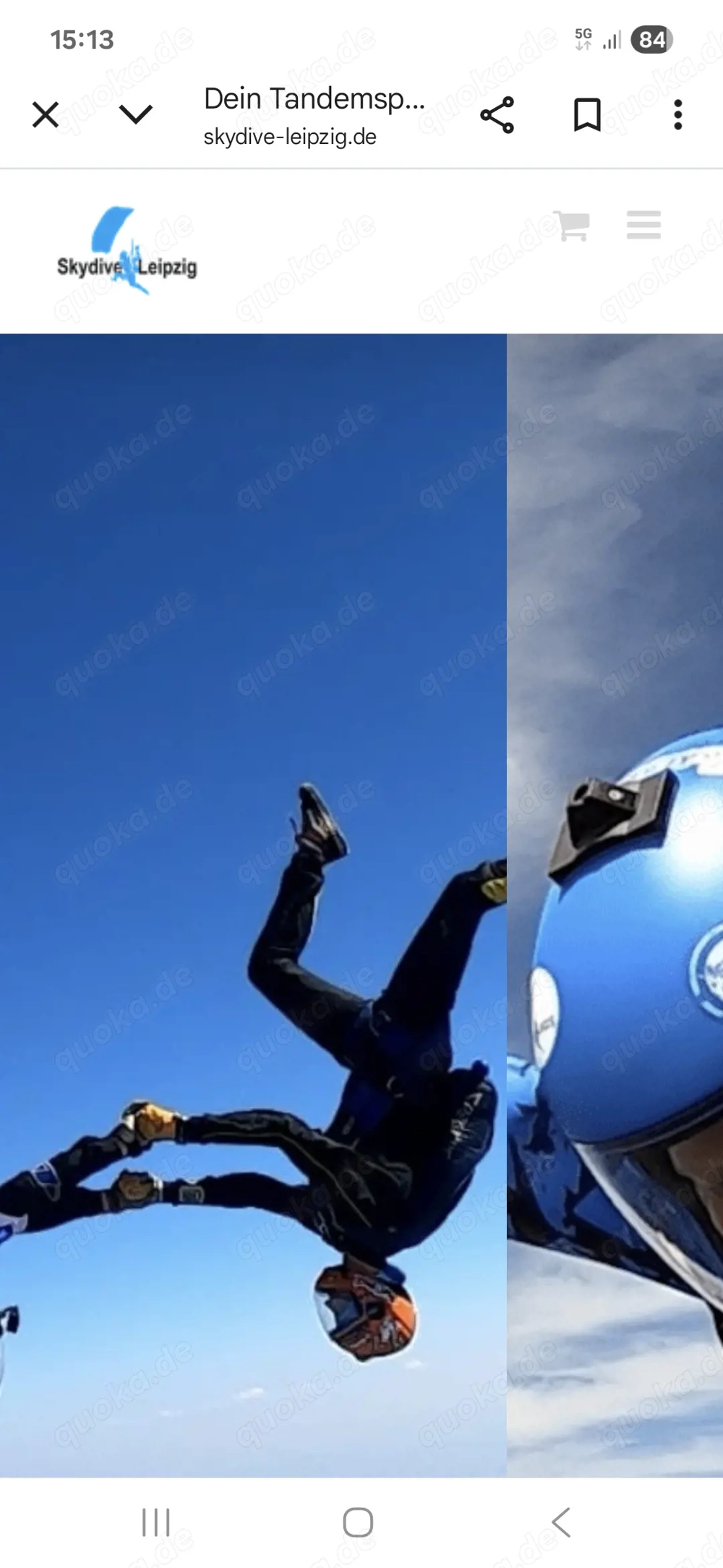 2 Gutscheine SkyDive Leipzig Fallschirmsprung Tandemsprung