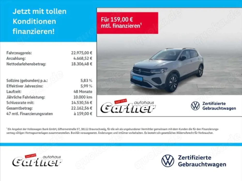 Volkswagen T-Cross GOAL 1.0 TSI EINPARKHILFEN SHZ KLIMA LED