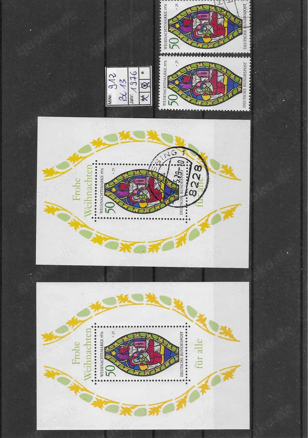 Briefmarken Deutsche Bundespost, "Weihnachten", Block 13, 1976