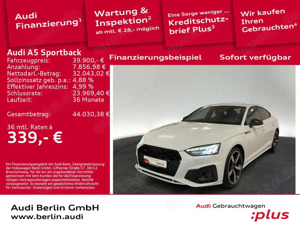 Audi A5 S line 40 TDI qu.S tr. RFK PDC NAVI