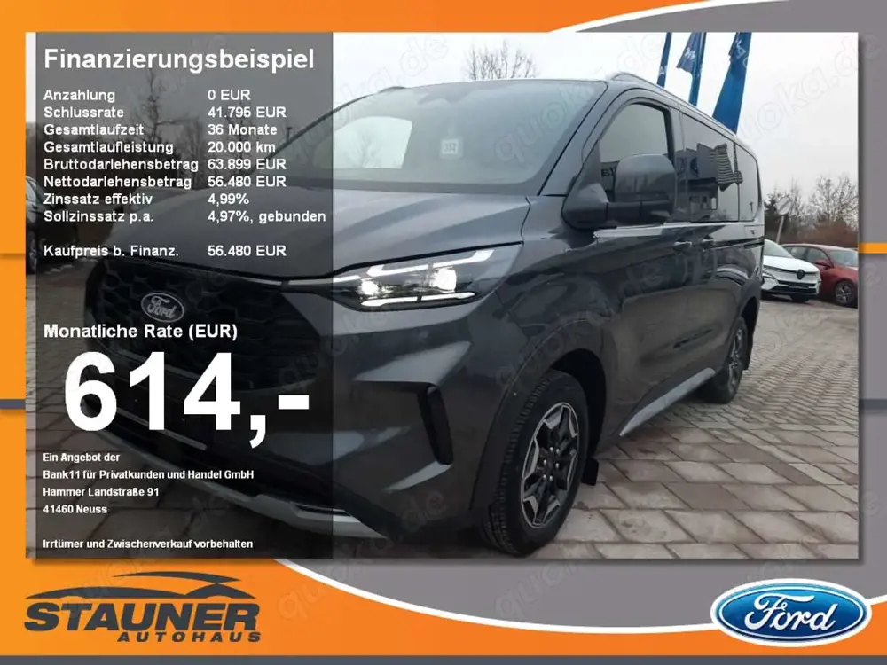 Ford Tourneo Custom 2.0l 320 L1 Active 0% FIN