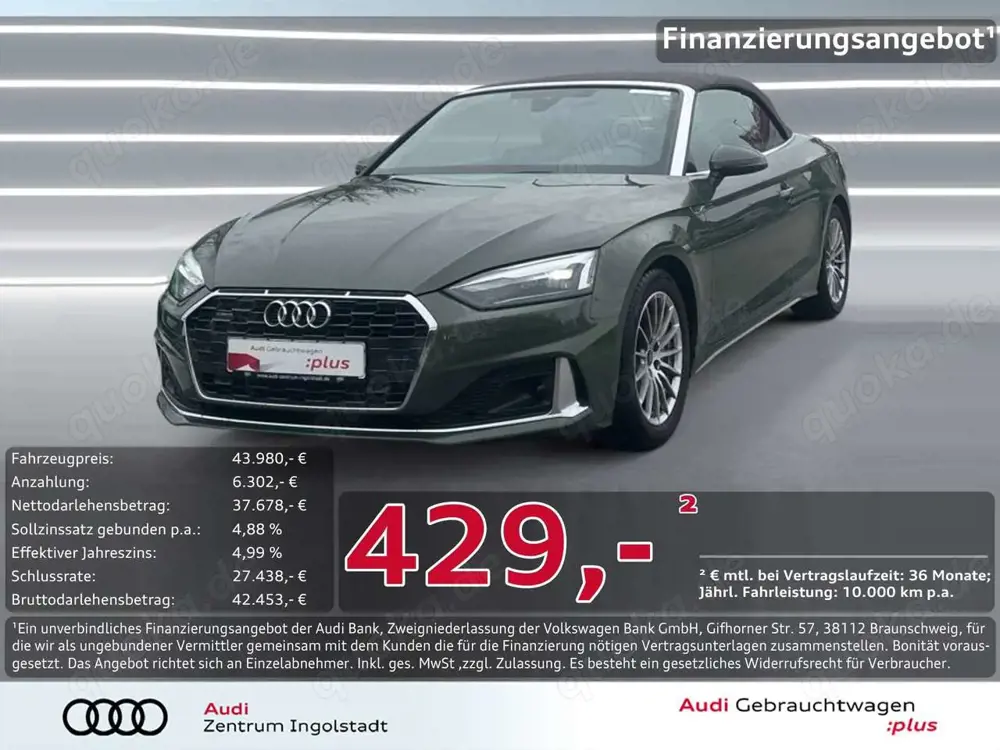 Audi A5 Cabrio 40 TDI qu S-Sitze LED MASSAGE advanced