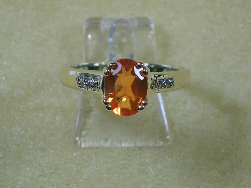 NEU: Ring Größe 18 - 56,5 375 Gold Feueropal + Weißtopas