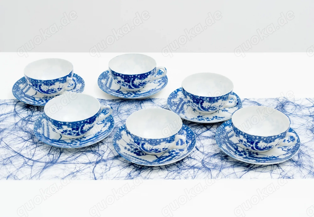 6 Japan  China Kirschblüte Teetässchen und Untertassen vintage