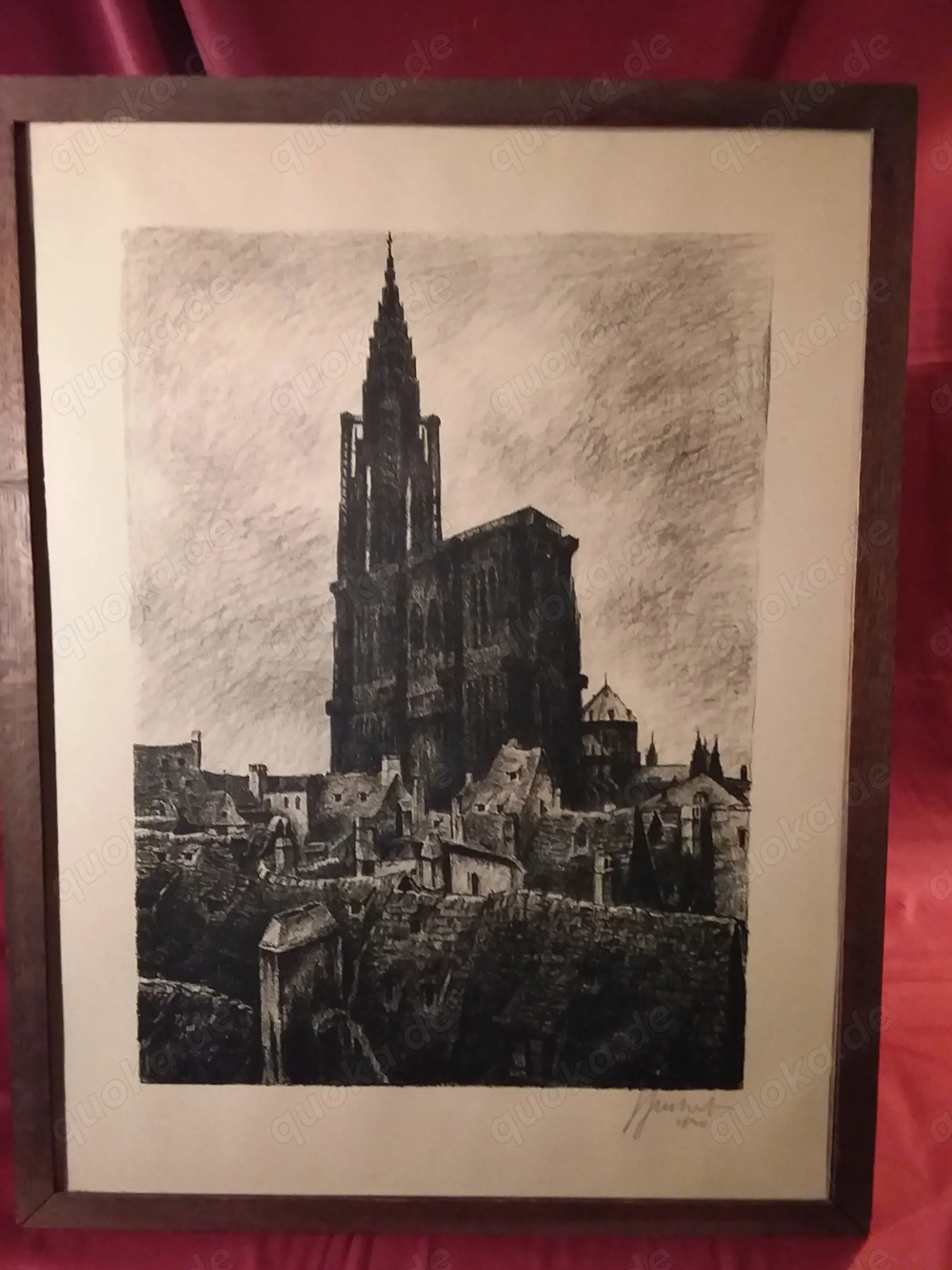 Gravure de la Cathédrale de Strasbourg 