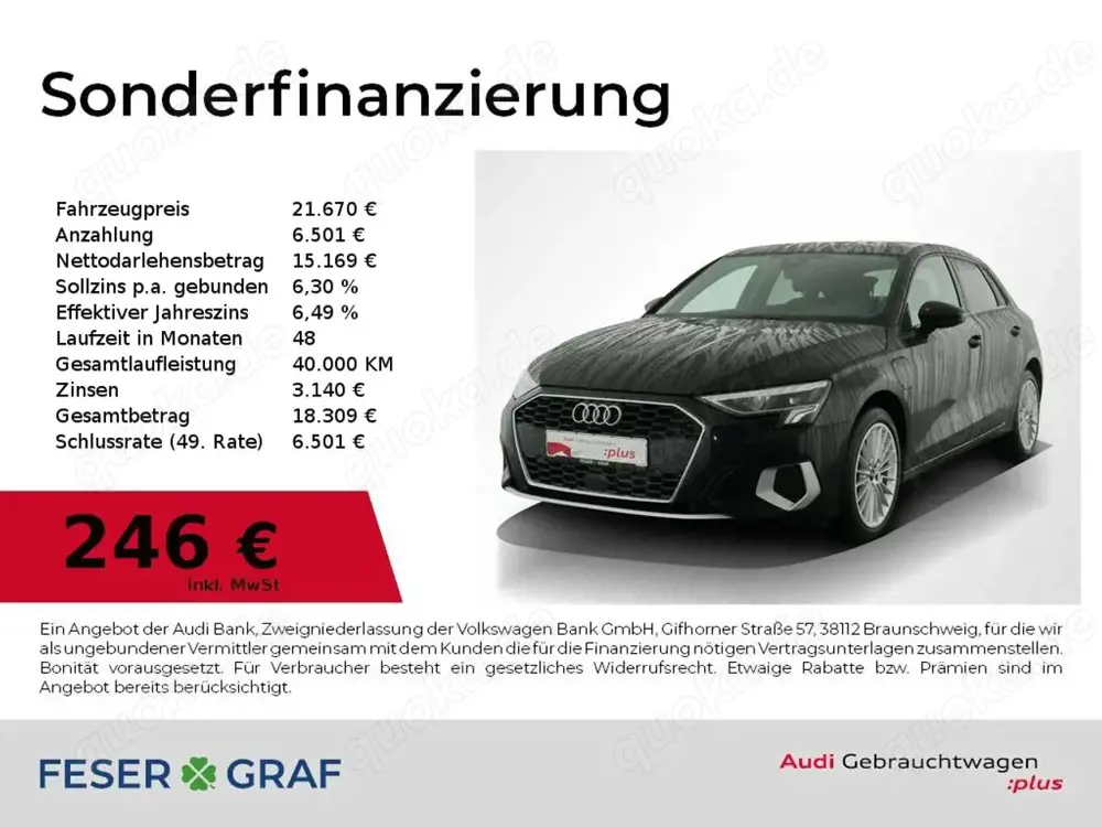 Audi A3 40 TFSI e Adv Navi,LED,Sitzhzg,PDC