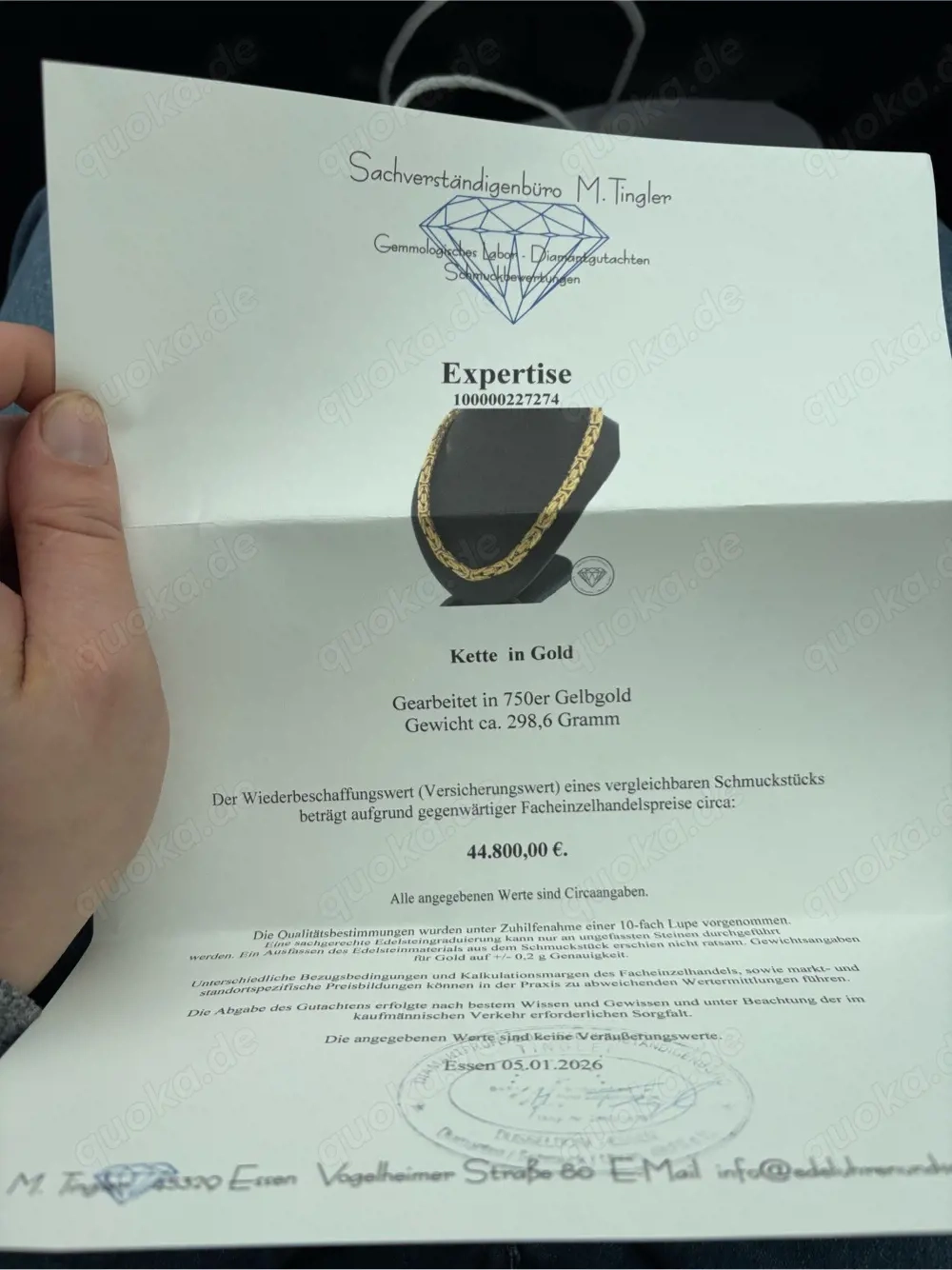 750er Goldkette massiv