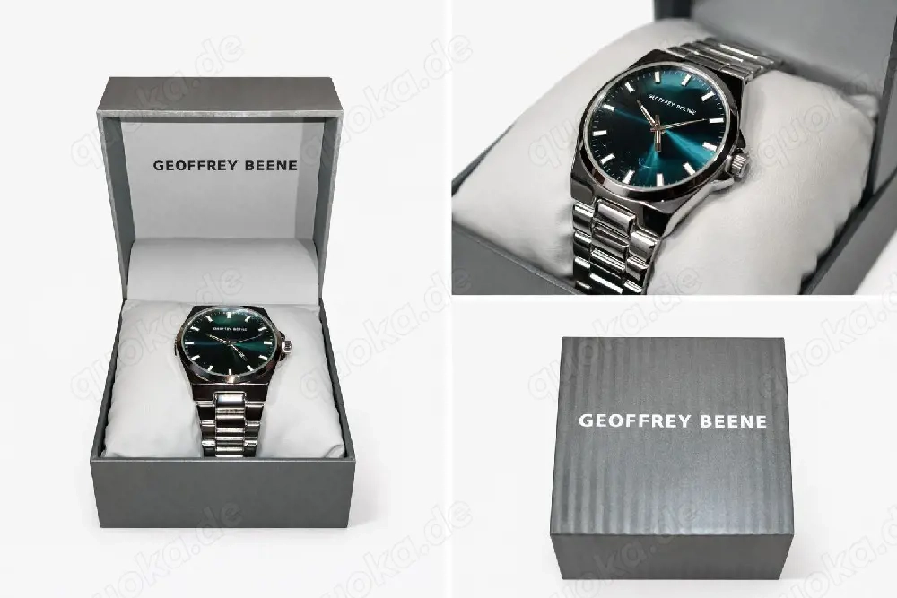 Geoffrey Beene Herrenuhr   Edelstahl   Geschenkbox   neu mit Etikett 