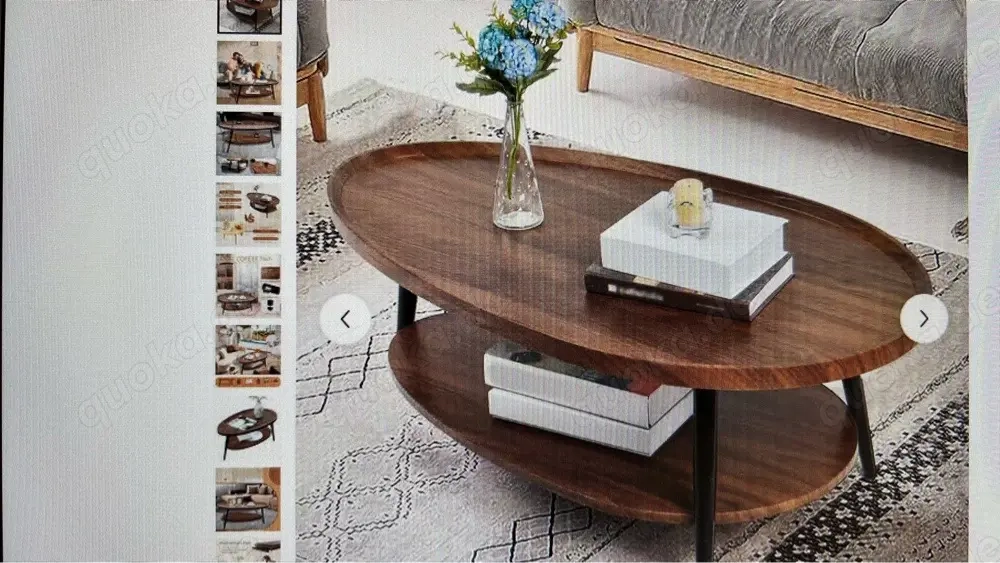 Ovaler Holz-Couchtisch neu noch Verpackt