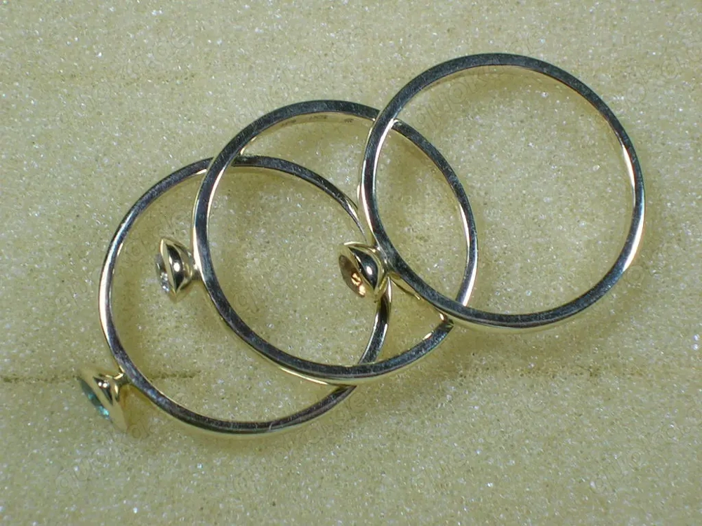 NEU: 3er Ring-Set Größe 18 - 56,5 375 Gold mit Zirkon