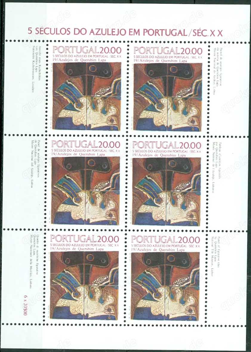 Portugal Kleinbogen Nr. 1665 postfrisch.  