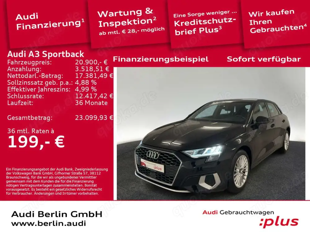 Audi A3 advanced 40 TFSI e S tr. PDC LED NA