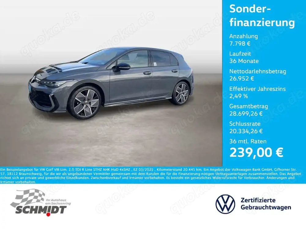 Volkswagen Golf VIII Lim. 2.0 TDI R Line STHZ AHK HuD 4xSHZ