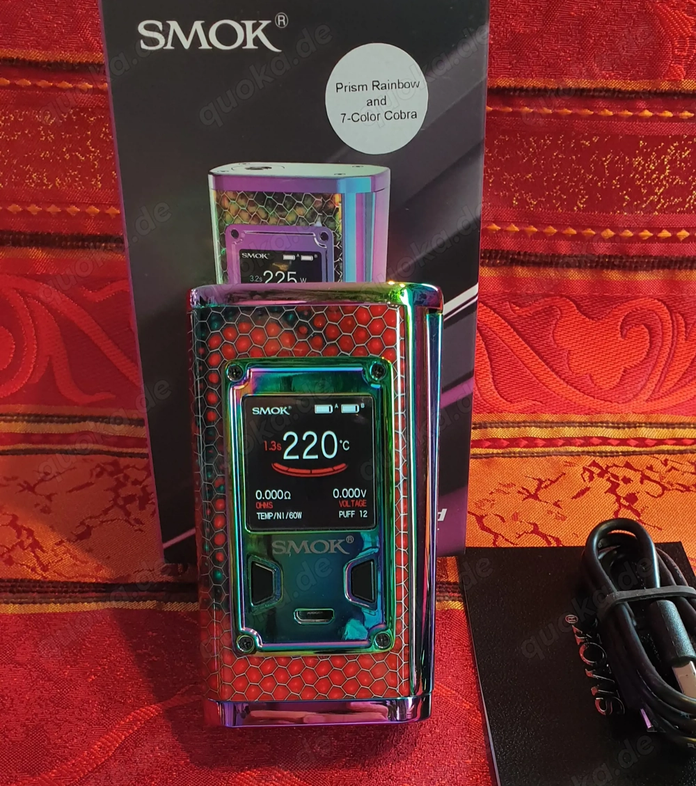 Akkuträger: Smok Majesty Lux Edition, Rainbow  7 Color Cobra. FP. 75  Neuwertig. 