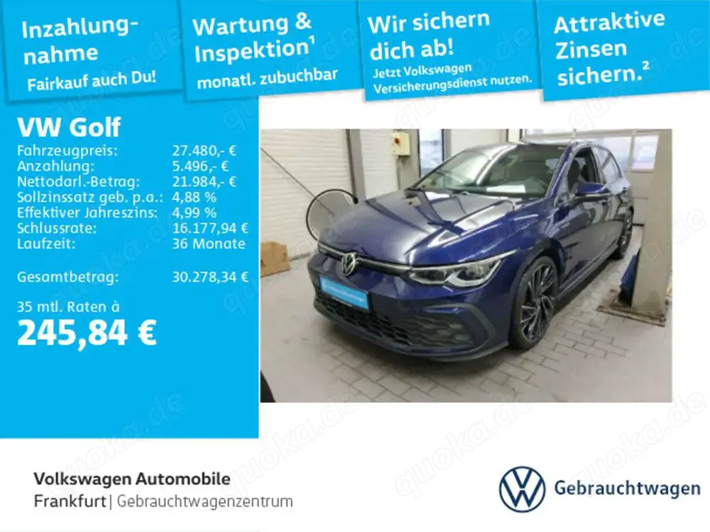 Volkswagen Golf VIII 2.0 TDI GTD DSG Navi IQ.Light ACC Lane