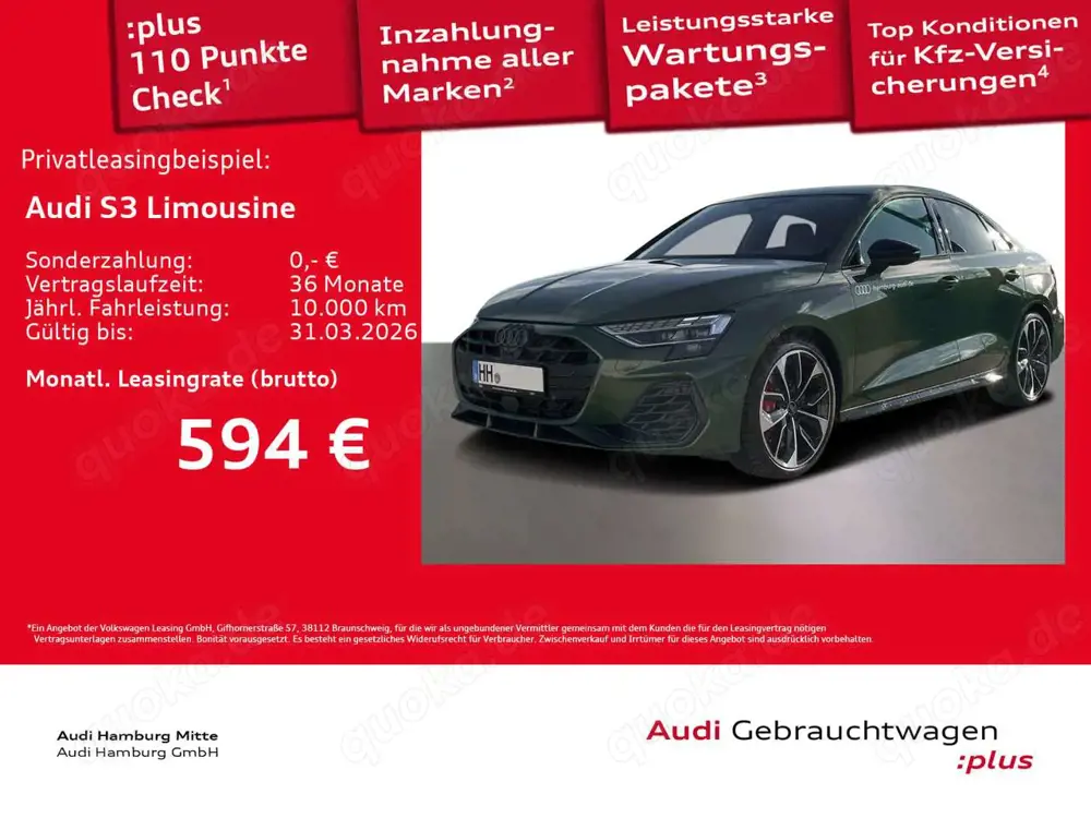 Audi S3 TFSI quattro S tronic Sportabgas Pa