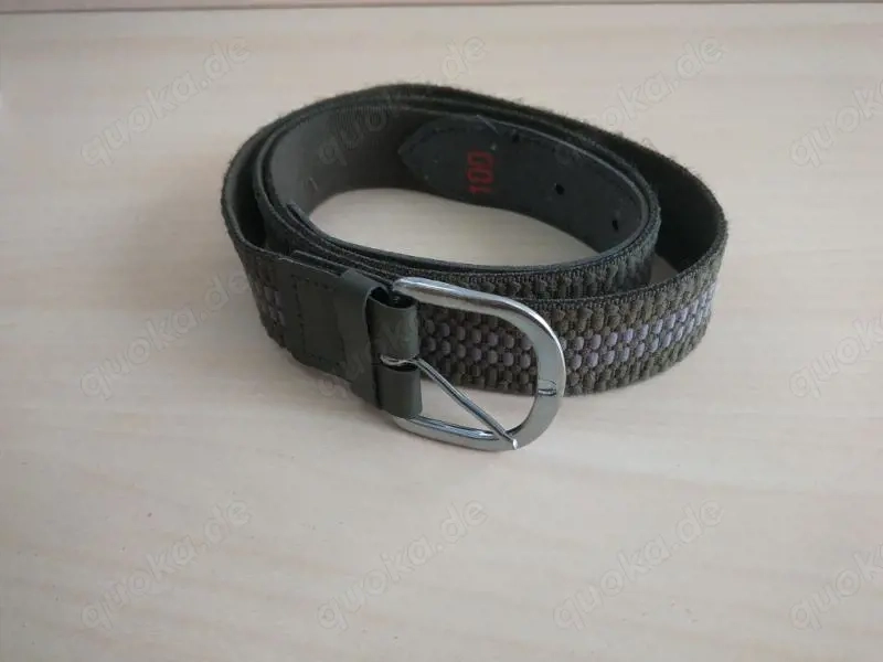 Gürtel unisex, stretch, 100 cm lang, Tarnfarbe olivgrün