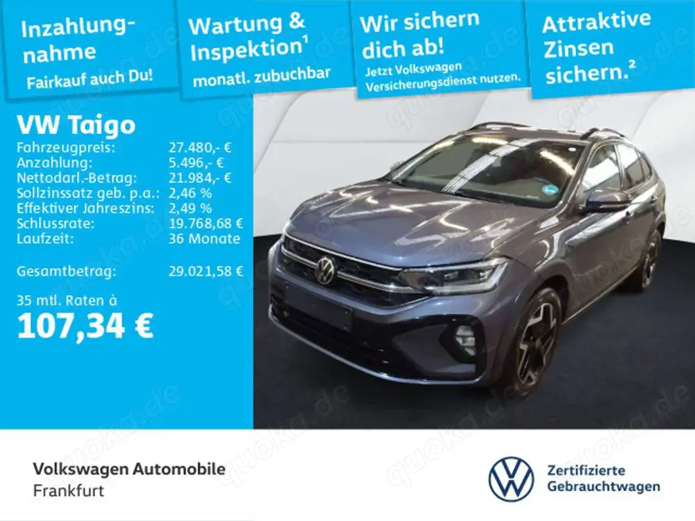 Volkswagen Taigo 1.5 TSI DSG R-Line Navi IQ.Light FrontAssi