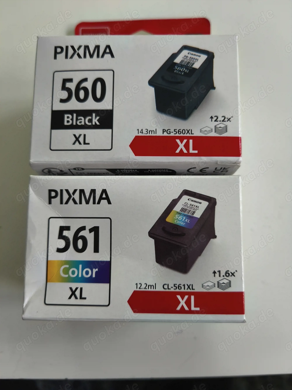 Zwei original Canon PIXMA Druckerpatronen